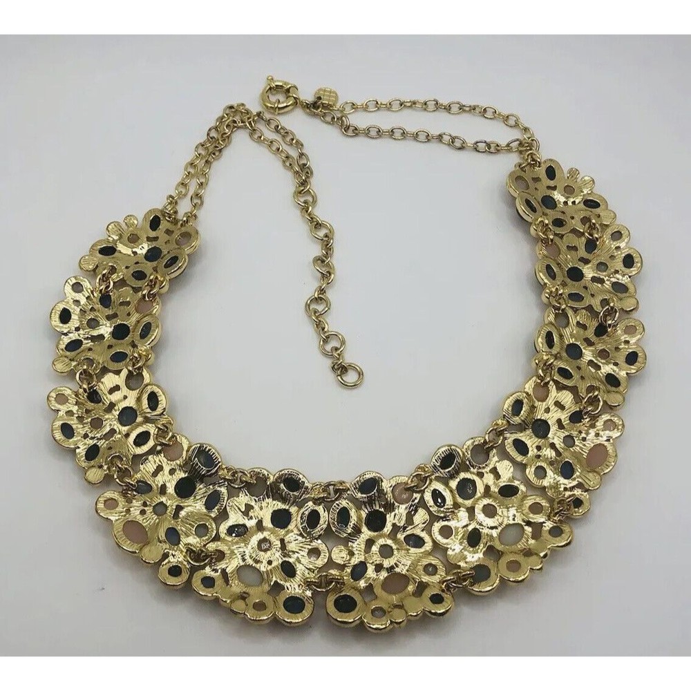 Talbots Signed Bib Cabachon Statement Necklace - image 6